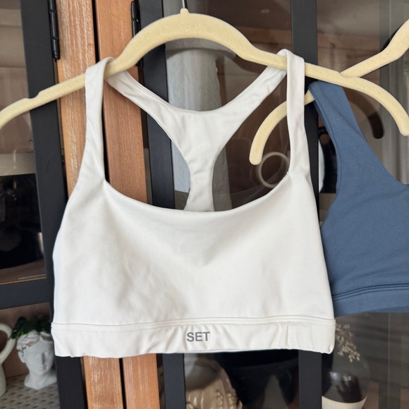 Bundle SET Active sports bra racerback tank luxform formcloud white slate blue - Picture 2 of 8